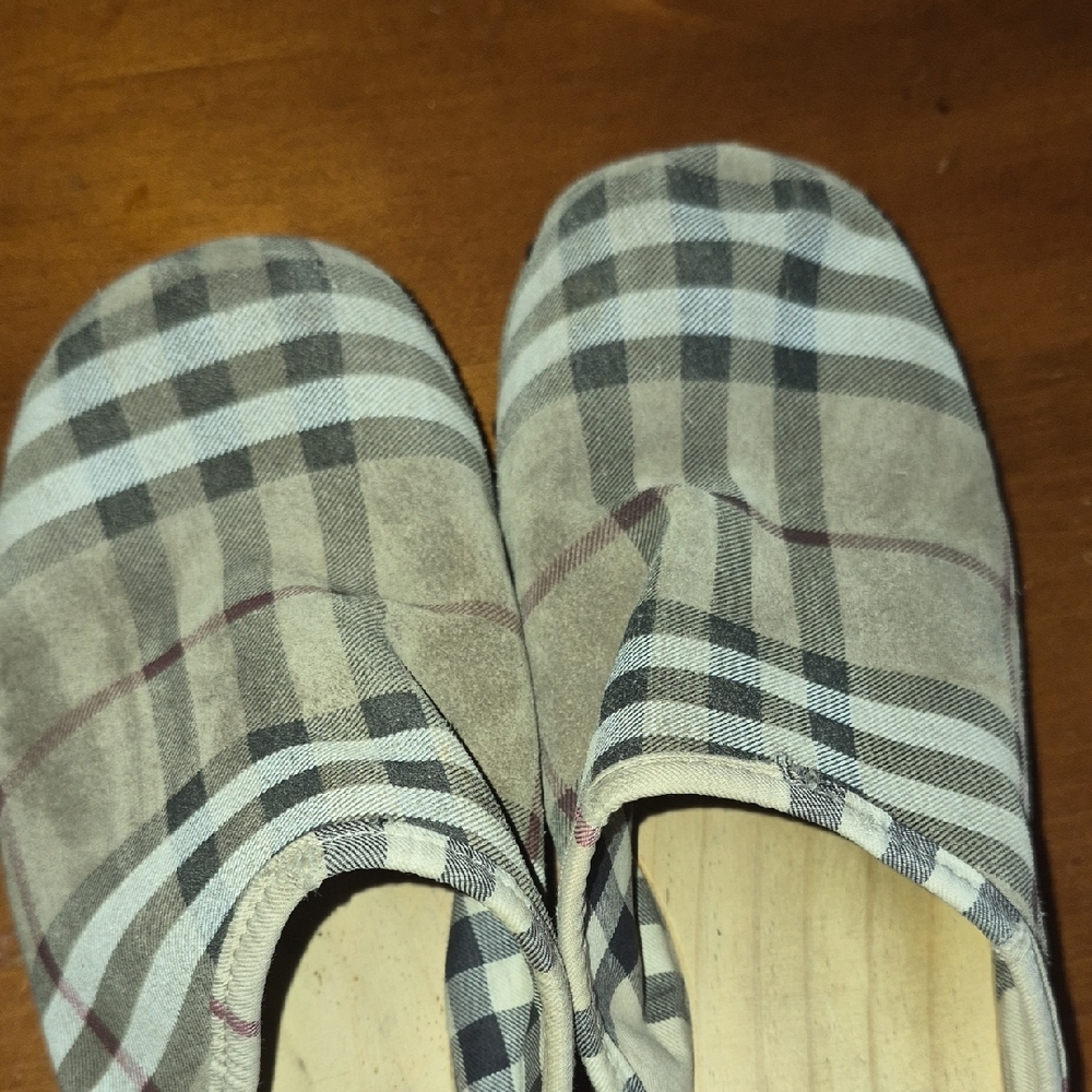 Burberry Plaid Slip-On Mules with Stud Accents - Picture 10 of 14